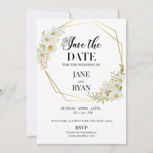 Sparen de Sjabloon van de Uitnodiging van de Datum (Voorkant)