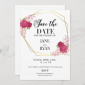 Sparen de Sjabloon van de Uitnodiging van de Datum (Voorkant / Achterkant)