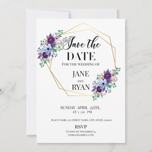 Sparen de Sjabloon van de Uitnodiging van de Datum (Voorkant)