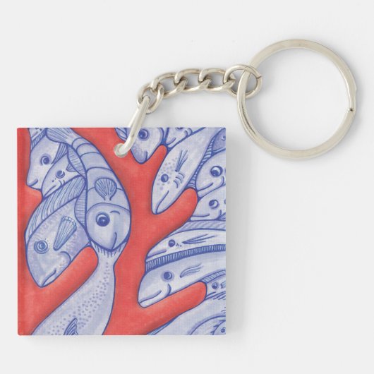 Sparen de Sleutelhanger van de Fijne Vis van het R (Achterkant)