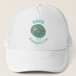 Sparen de slogan van Pangolin blauwgroen Trucker Pet