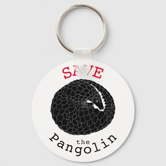 Sparen de slogan van Pangolin zwart-wit Sleutelhanger (Voorkant)