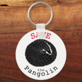 Sparen de slogan van Pangolin zwart-wit Sleutelhanger (Voorkant)