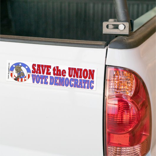 Sparen de Stemming van de Unie DEM Bumper Stkr Bumpersticker (Op Truck)