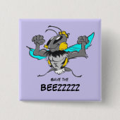 Sparen de Sterke Bumble Button van de Cartoon van (Voorkant)