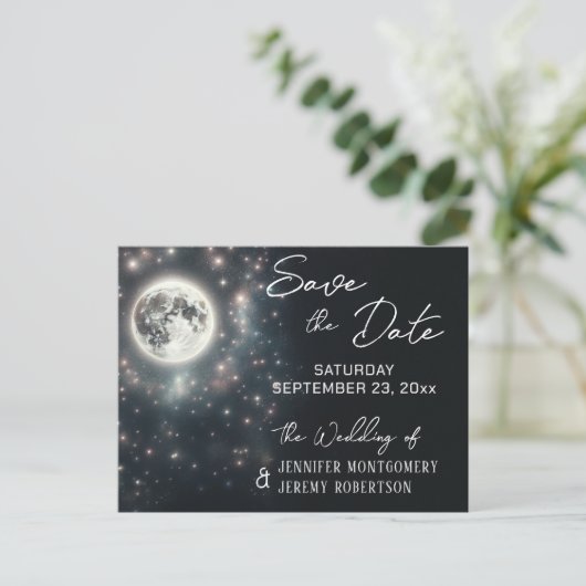 Sparen de Sterrennacht van de Datum Aankondigingskaart (Staand voorkant)