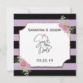  sparen de Streepjes van de Datum met Floral Save The Date (Voorkant)
