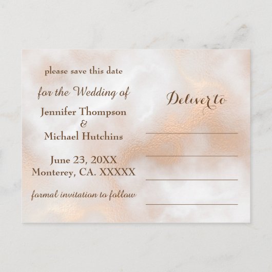 Sparen de Tekst van de Datum Editable en het Brief Aankondigingskaart (Achterkant)