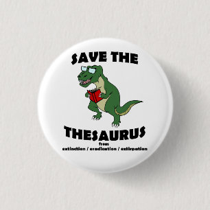 Sparen de Thesaurus Dinosaur Ronde Button 3,2 Cm