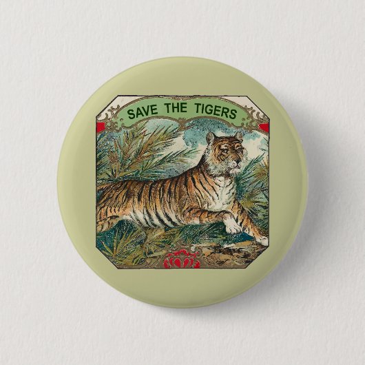 Sparen de Tijgers Ronde Button 5,7 Cm (Voorkant)