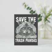 Sparen de Trash Pandas - het Vreemde Raccoon Bewus Briefkaart (Staand voorkant)