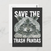 Sparen de Trash Pandas - het Vreemde Raccoon Bewus Briefkaart (Voorkant / Achterkant)