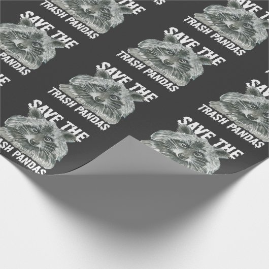 Sparen de Trash Pandas - het Vreemde Raccoon Bewus Cadeaupapier (Hoek)