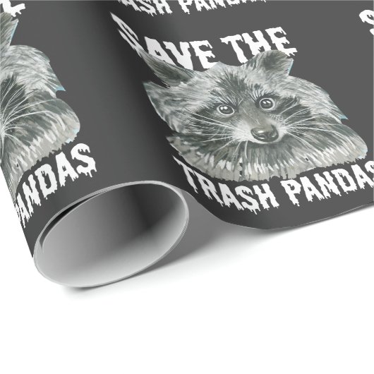 Sparen de Trash Pandas - het Vreemde Raccoon Bewus Cadeaupapier (Rol Hoek)