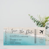 Sparen de Tropische het Boarding Pass van het Manu Save The Date (Staand voorkant)