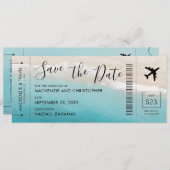 Sparen de Tropische het Boarding Pass van het Manu Save The Date (Voorkant / Achterkant)