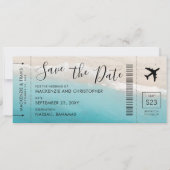 Sparen de Tropische het Boarding Pass van het Manu Save The Date (Voorkant)