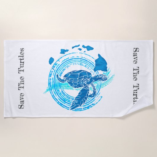 Sparen de Turtles Eco Badge Strandlaken (Voorkant)
