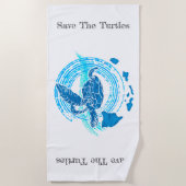 Sparen de Turtles Eco Badge Strandlaken (Voorkant)