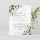 Sparen de TWEE Nieuwe Dates Uitstel van het Bouw Save The Date (Staand voorkant)