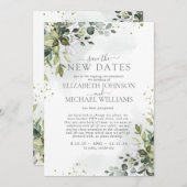 Sparen de TWEE Nieuwe Dates Uitstel van het Bouw Save The Date (Voorkant / Achterkant)