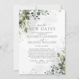Sparen de TWEE Nieuwe Dates Uitstel van het Bouw Save The Date