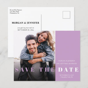 Sparen de typografie van de Lavender van de Foto v Aankondigingskaart