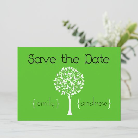 Sparen de Uitnodiging van de Boom van de Datum (Staand voorkant)