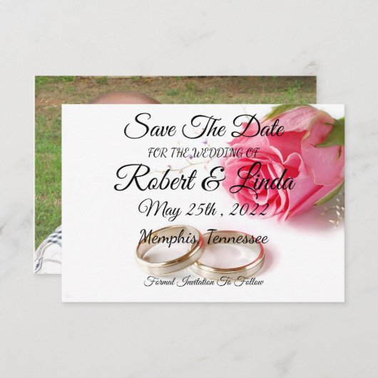 Sparen de Uitnodiging van de Datum (Voorkant / Achterkant)