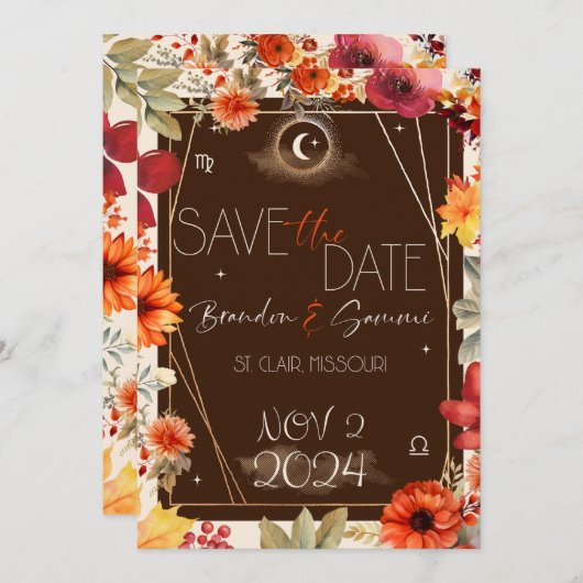 Sparen de Uitnodiging van de Datum (Voorkant / Achterkant)