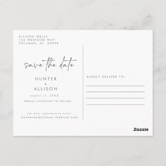 Sparen de Uitnodiging van de Datum (Achterkant)