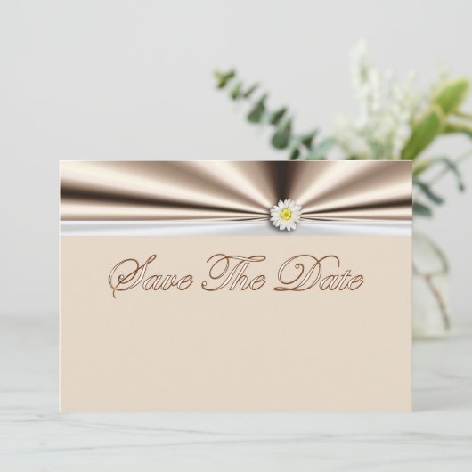 Sparen de Uitnodiging van de Datum met bloementari (Staand voorkant)