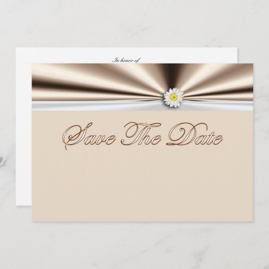 Sparen de Uitnodiging van de Datum met bloementari (Voorkant / Achterkant)