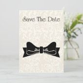 Sparen de Uitnodiging van de Datum met boogzwart w (Staand voorkant)