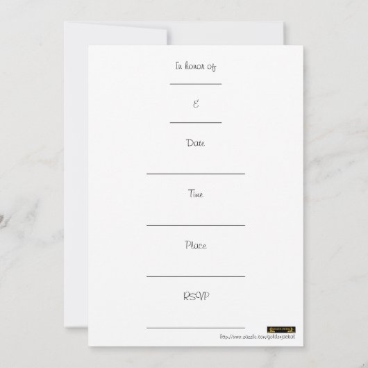 Sparen de Uitnodiging van de Datum met boogzwart w (Achterkant)