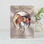 Sparen de Uitnodiging van de Datum met FOTO,  (Staand voorkant)