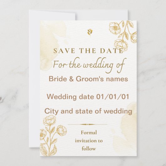 Sparen de uitnodiging van de datumbruiloft (Voorkant)