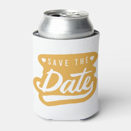 Sparen de uitnodiging van de datumbruiloft blikjeskoeler (Blikje Voorkant)