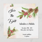 Sparen de Uitnodiging van de Kerstmis van de Datum (Voorkant / Achterkant)