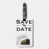 Sparen de  uitnodiging van de Locomotief van de Da Bagagelabel (Achterkant verticaal)