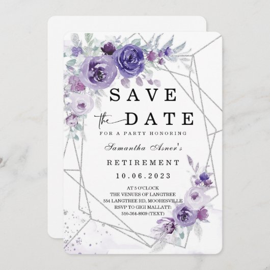 Sparen de Uitnodiging van de Pensionering van de D (Voorkant / Achterkant)