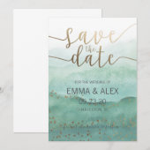 Sparen de Uitnodiging van de Waterverf van de Datu (Voorkant / Achterkant)