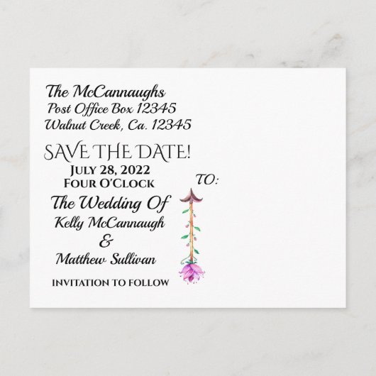 Sparen de Uitnodiging van het Briefkaart van de Da (Achterkant)