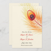 Sparen de Uitnodiging van het Huwelijk van de Pauw (Voorkant / Achterkant)