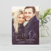 Sparen de Uitnodigingen van de Foto van de Datum (Staand voorkant)