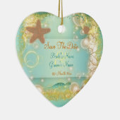 Sparen de uitnodigingen van het datumornament keramisch ornament (Rechts)