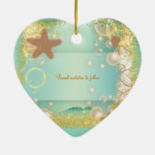 Sparen de uitnodigingen van het datumornament keramisch ornament (Achterkant)