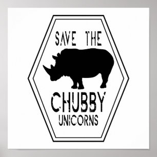 Sparen de Unicorns van de Chubby Poster