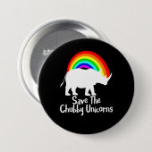 Sparen de Unicorns van de Chubby Ronde Button 7,6 Cm (Voorkant /achterkant)