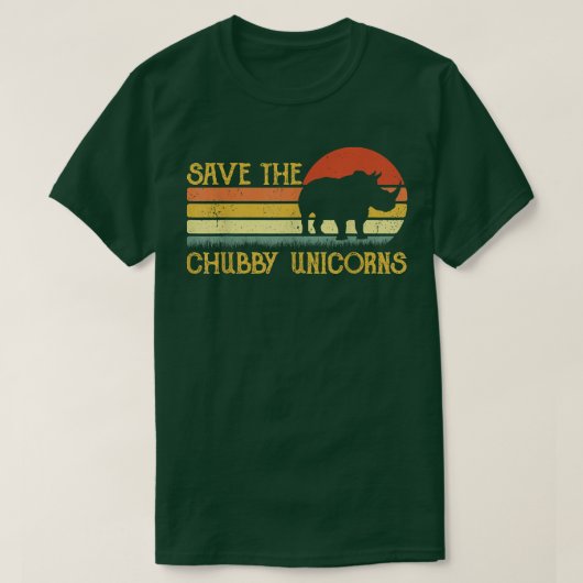Sparen de Unicorns van de Chubby T-shirt (Design voorkant)